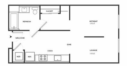 Studio 2 2-437 floor plan